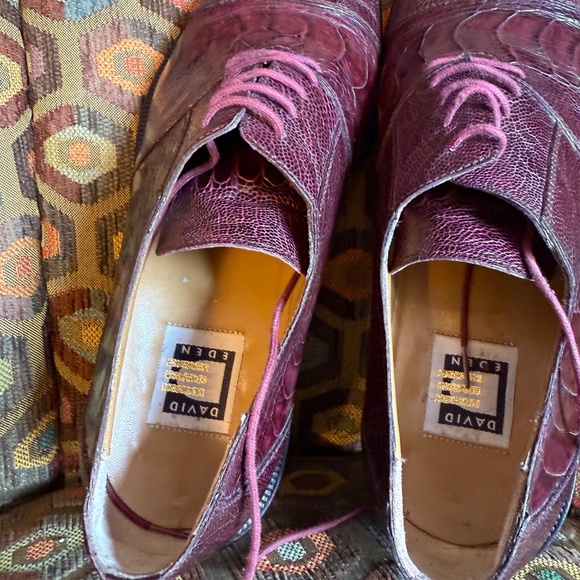 David Eden ostrich leg wine "SALOMON" men's 9.5 + Box, bag, trees - Picture 12 of 15